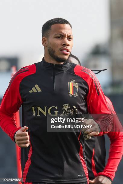 Belgium's Aster Vranckx pictured during a training session of Belgian national soccer team Red Devils, at the Royal Belgian Football Association's...