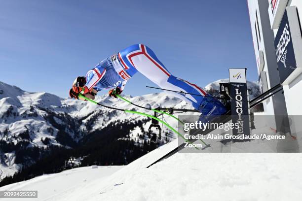 Nils Allegre of Team France at the start during the Audi FIS Alpine Ski World Cup Finals Men's and Women's Downhill Training on March 20, 2024 in...