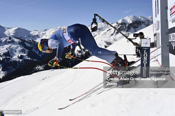 Mattia Casse of Team Italy at the start during the Audi FIS Alpine Ski World Cup Finals Men's and Women's Downhill Training on March 20, 2024 in...