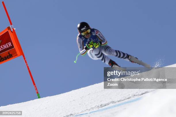 Kira Weidle of Team Germany in action during the Audi FIS Alpine Ski World Cup Finals Men's and Women's Downhill Training on March 20, 2024 in...