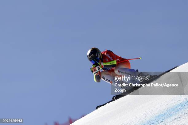 Lara Gut-behrami of Team Switzerland in action during the Audi FIS Alpine Ski World Cup Finals Men's and Women's Downhill Training on March 20, 2024...