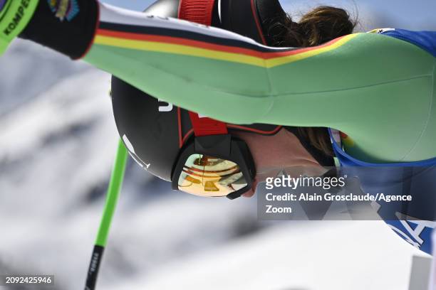 Kira Weidle of Team Germany at the start during the Audi FIS Alpine Ski World Cup Finals Men's and Women's Downhill Training on March 20, 2024 in...