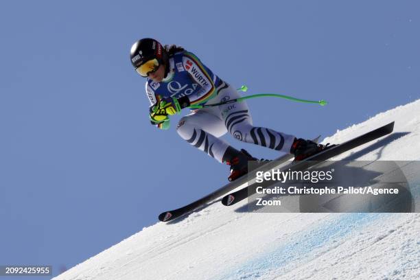 Kira Weidle of Team Germany in action during the Audi FIS Alpine Ski World Cup Finals Men's and Women's Downhill Training on March 20, 2024 in...