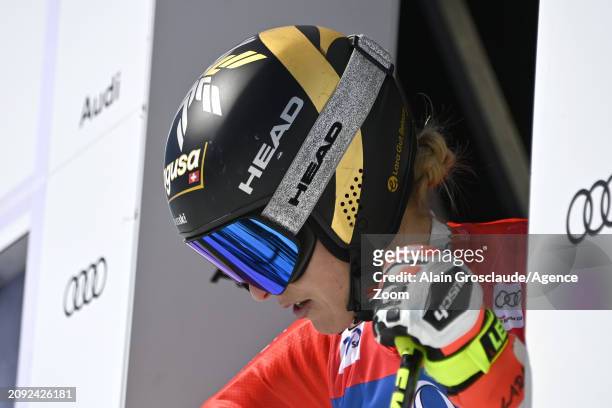 Lara Gut-behrami of Team Switzerland at the start during the Audi FIS Alpine Ski World Cup Finals Men's and Women's Downhill Training on March 20,...