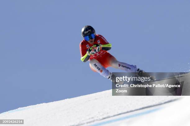 Lara Gut-behrami of Team Switzerland in action during the Audi FIS Alpine Ski World Cup Finals Men's and Women's Downhill Training on March 20, 2024...