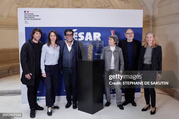 French producer Hugo Selignac, French director Jeanne Herry, French producer Alain Attal, President of the Cesar Academy Veronique Cayla, French...