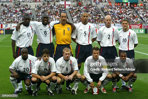 June 2: England Team Group Emile Heskey, Sol Campbell, David Seaman, Rio Ferdinand, Danny Mills, Michael Owen, Darius Vassell, Owen Hargreaves, Paul...