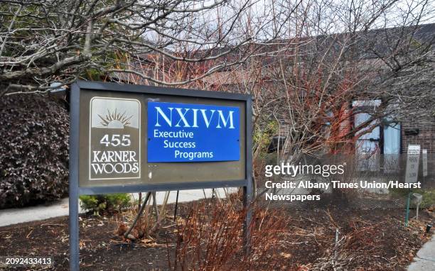 Sign outside the NXIVM offices at 455 New Karner Road in Colonie Tuesday afternoon January 26, 2010.