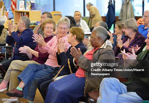 Seniors applaud during a performance by Opera Saratoga at the Westview Senior Center Wednesday Oct. 29 in Albany, NY. The event coincided with...