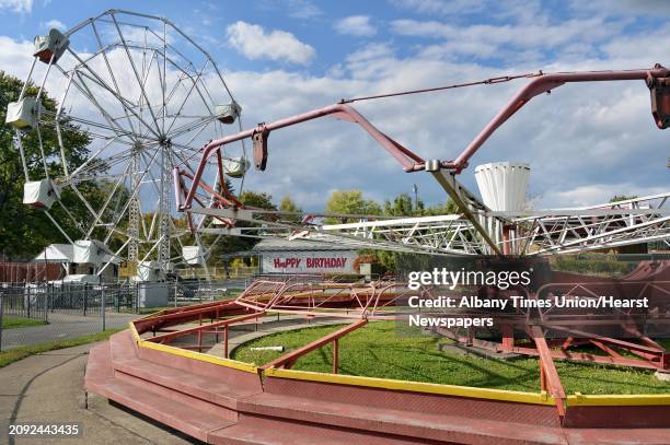 Rides at Hoffman's Playland await dismantling as the announcement that the park will move to property adjacent to Huck Finn's Warehouse in Albany...