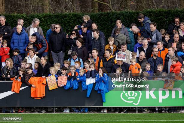 Fans of The Netherlands during the Training session of the Netherlands National Football Team at KNVB Campus on March 18, 2024 in Zeist, The...