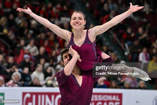 Valentina Plazas and Maximiliano Fernandez of the United States of America compete in the Pairs Short Program during the ISU World Figure Skating...