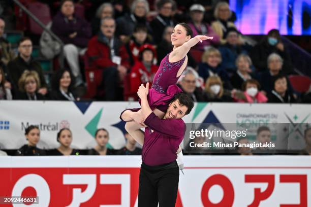 Valentina Plazas and Maximiliano Fernandez of the United States of America compete in the Pairs Short Program during the ISU World Figure Skating...