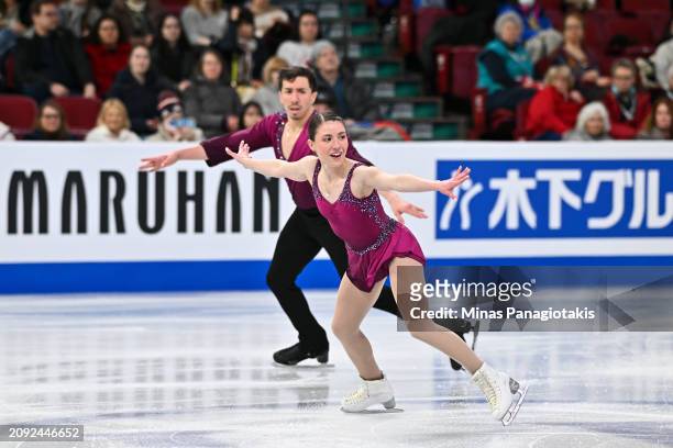 Valentina Plazas and Maximiliano Fernandez of the United States of America compete in the Pairs Short Program during the ISU World Figure Skating...
