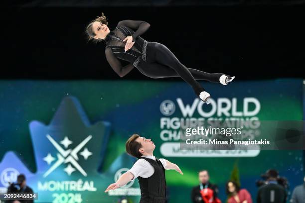 Maria Pavlova and Alexei Sviatchenko of Hungary compete in the Pairs Short Program during the ISU World Figure Skating Championships at the Bell...