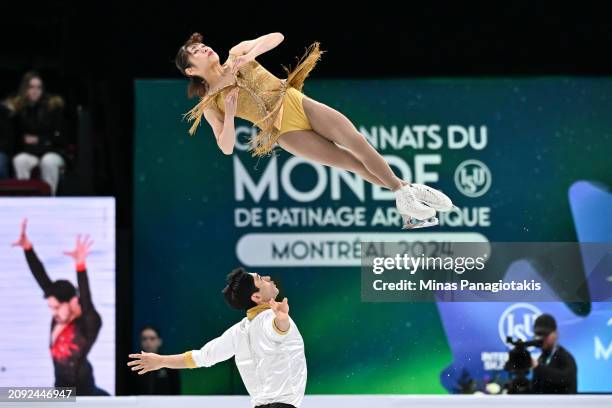 Emily Chan and Spencer Akira Howe of the United States of America compete in the Pairs Short Program during the ISU World Figure Skating...