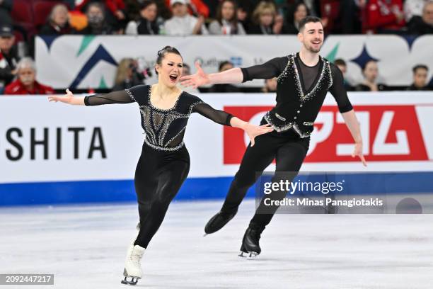 Annika Hocke and Robert Kunkel of Germany compete in the Pairs Short Program during the ISU World Figure Skating Championships at the Bell Centre on...