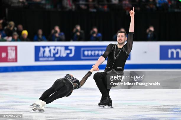Annika Hocke and Robert Kunkel of Germany compete in the Pairs Short Program during the ISU World Figure Skating Championships at the Bell Centre on...