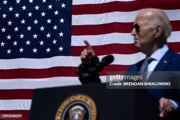 President Joe Biden speaks at the Intel Ocotillo Campus in Chandler, Arizona, on March 20, 2024. The White House unveiled almost $20 billion in new...