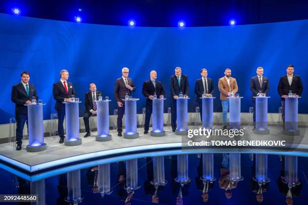 Candidates in the upcoming Slovakian Presidential elections Patrik Dubovsky, Krisztian Forro, Stefan Harabin, Ivan Korcok, Marian Kotleba, Jan Kubis,...