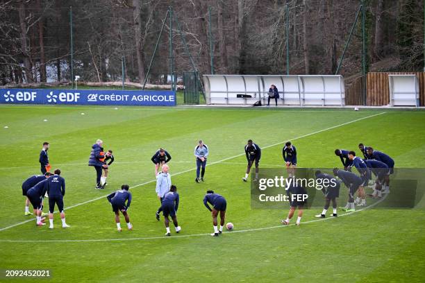 Equipe de France de football during the training session of France team at Centre National du Football on March 20, 2024 in Clairefontaine, France. -...