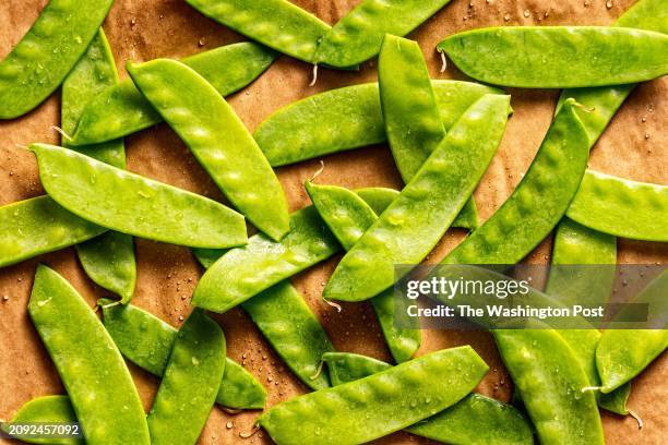 Snow Peas photographed for Food in Washington, DC on March 19, 2024.