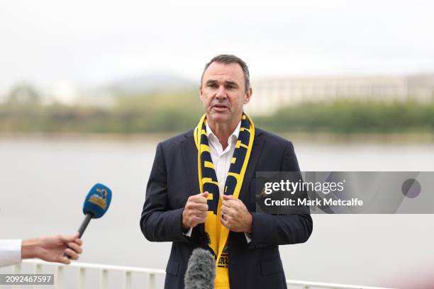 President and Classic Wallaby Joe Roff speaks during the British & Irish Lions Tour of Australia Tickets On Sale National Media Opportunity at...