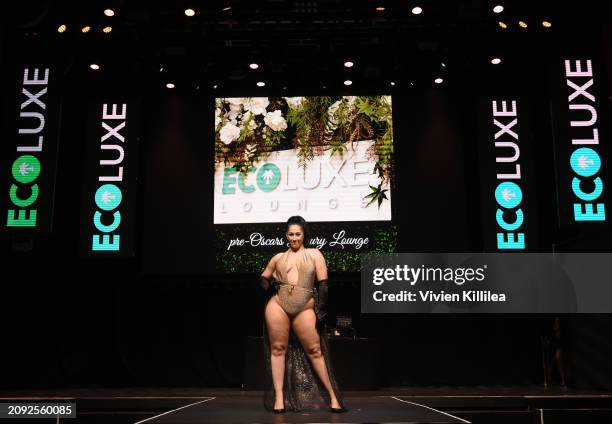 Alexis Zurdo wears The De La Cruz Collection at the ECOLUXE Oscars Luxury Lounge at Avalon Hollywood & Bardot on March 08, 2024 in Los Angeles,...