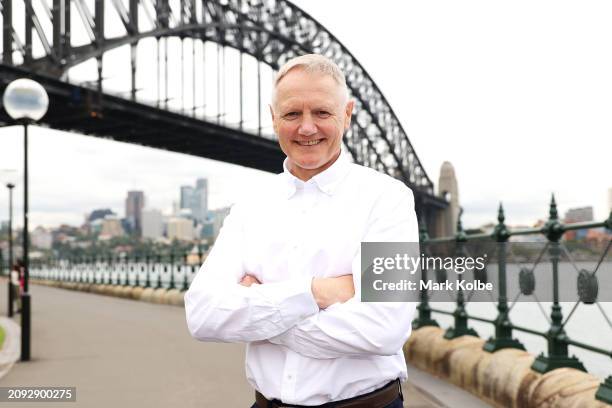Wallabies coach Joe Schmidt poses during the British & Irish Lions Tour of Australia Tickets On Sale National Media Opportunity at Hickson Road...