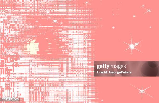 artificial intelligence with third eye and glitch technique - lcd screen texture stock illustrations