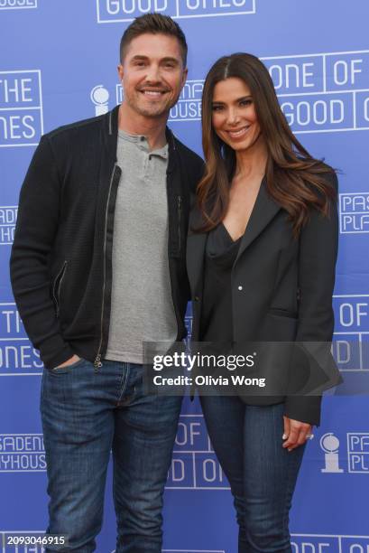 Eric Winter and Roselyn Sánchez attend the opening night performance of "One Of The Good Ones" at Pasadena Playhouse on March 17, 2024 in Pasadena,...