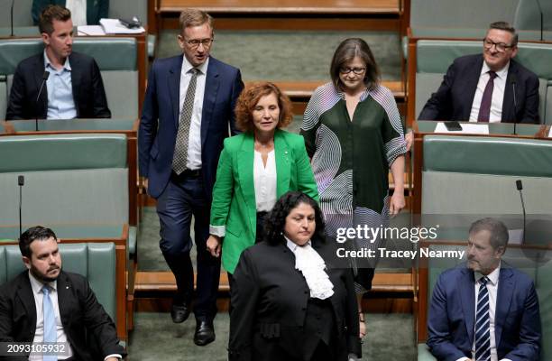 Newly elected Dunkley member Jodie Anne Belyea is sworn in before Question Time at Parliament House on March 18, 2024 in Canberra, Australia....