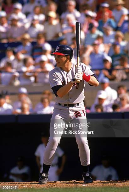 Robin Ventura of the Chicago White Sox waits for the pitch during the 1989 season.