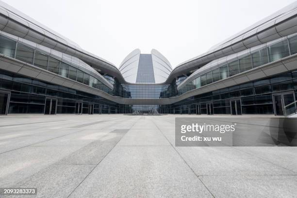 modern architecture empty marble floor - 浙江省 stock pictures, royalty-free photos & images