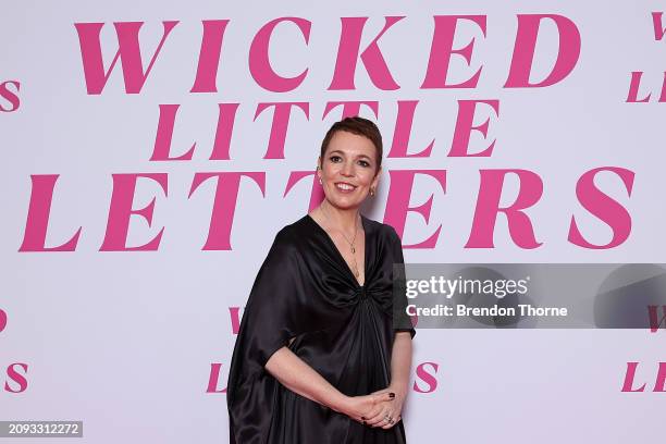 Olivia Colman attends a special screening of "Wicked Little Letters" at The Ritz Cinema on March 18, 2024 in Sydney, Australia.