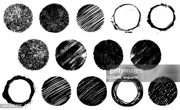 black messy paint circles - cleaning sponge stock illustrations