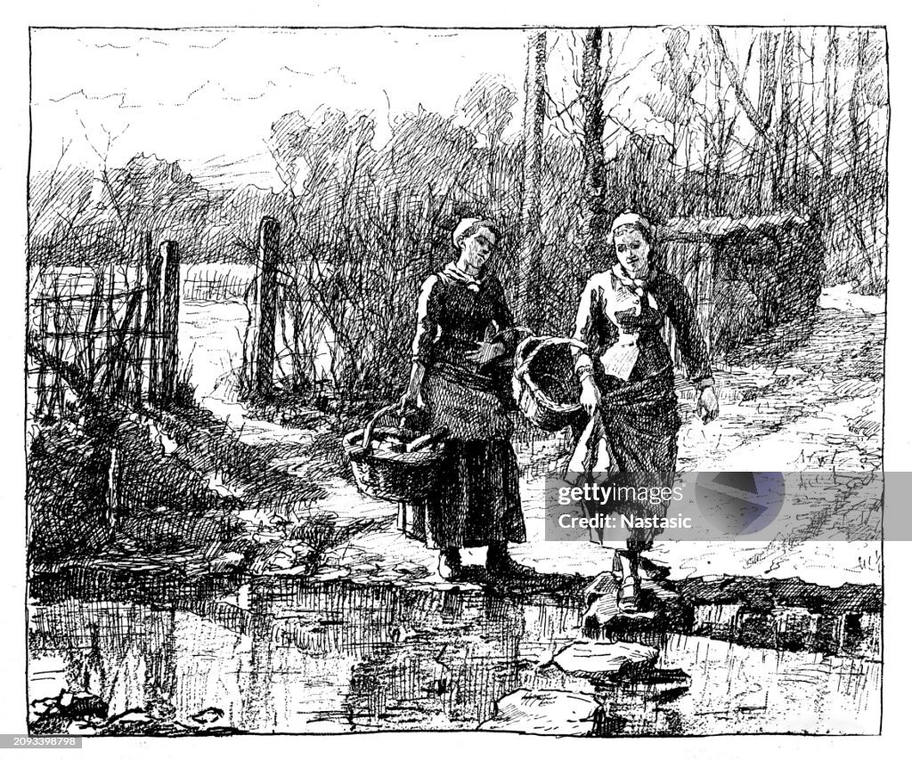 Woman at a brook