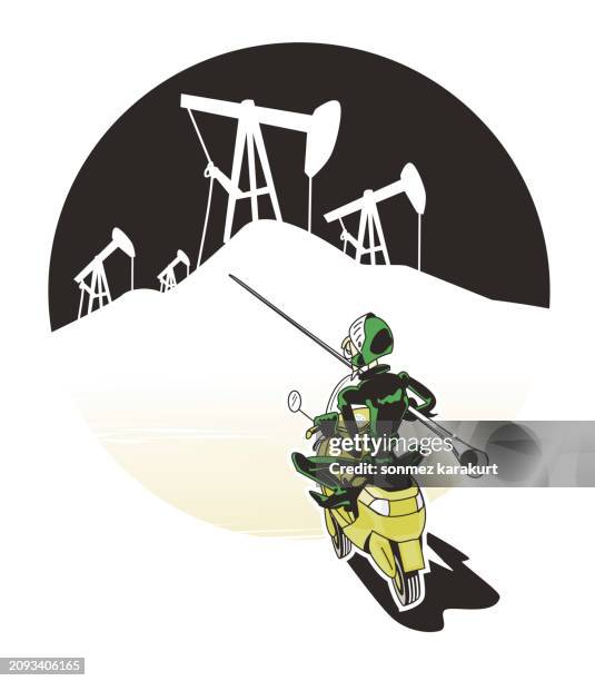 fighting the oil industry - fighting stance stock illustrations