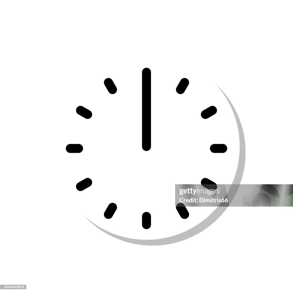Twelve o'clock clock icon.