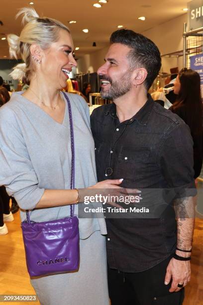 Verena Kerth, Marc Terenzi during the SHEIN "Visions Of Spring" Pop-Up store at Europa-Passage on March 20, 2024 in Hamburg, Germany.