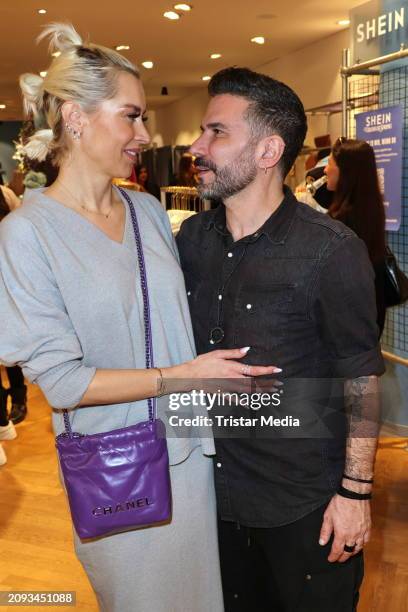 Verena Kerth, Marc Terenzi during the SHEIN "Visions Of Spring" Pop-Up store at Europa-Passage on March 20, 2024 in Hamburg, Germany.