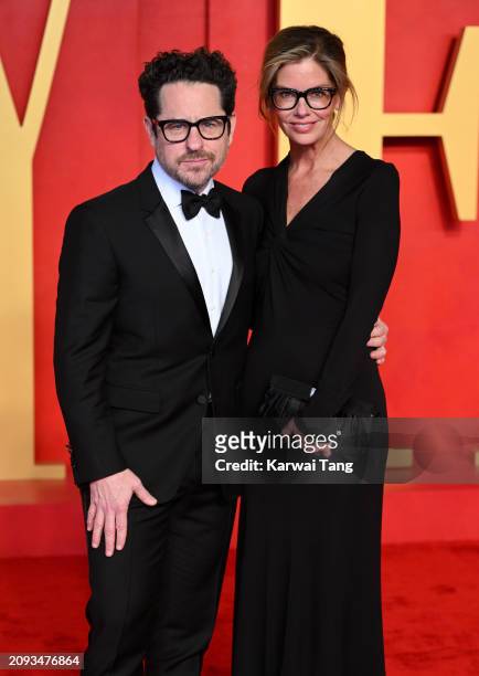 Abrams and Katie McGrath attend the 2024 Vanity Fair Oscar Party hosted by Radhika Jones at the Wallis Annenberg Center for the Performing Arts on...