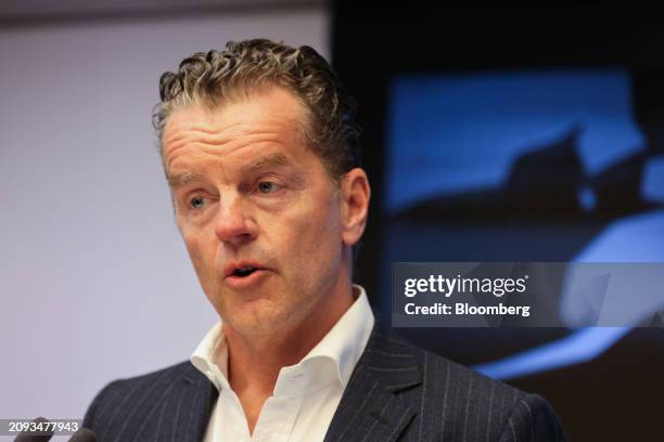 Henning Kreke, chairman of the supervisory board of Douglas AG, at the Frankfurt Stock Exchange, during of the Douglas AG initial public offering ,...