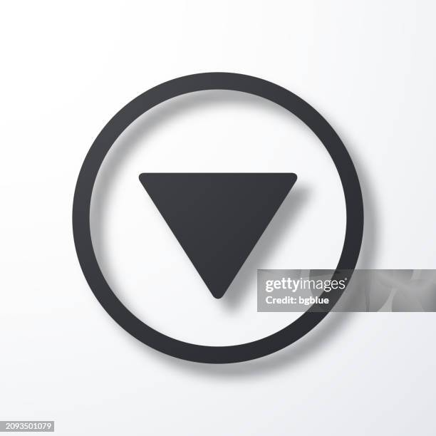 down button. icon with shadow on white background - pointing down white background stock illustrations