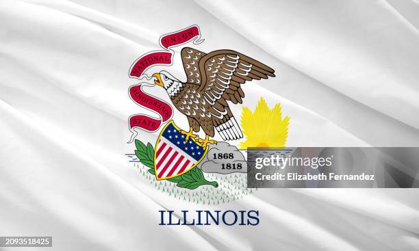 illinois state flag - geography of illinois stock pictures, royalty-free photos & images