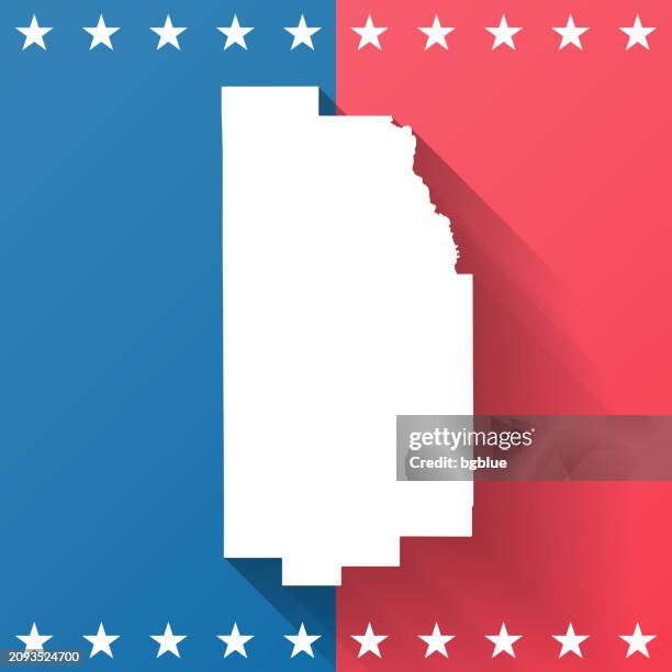 Teton County Wyoming Map On Blue And Red Background High-Res Vector Graphic