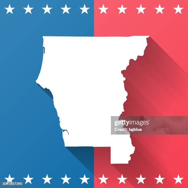 del norte county, california. map on blue and red background - crescent city california stock illustrations