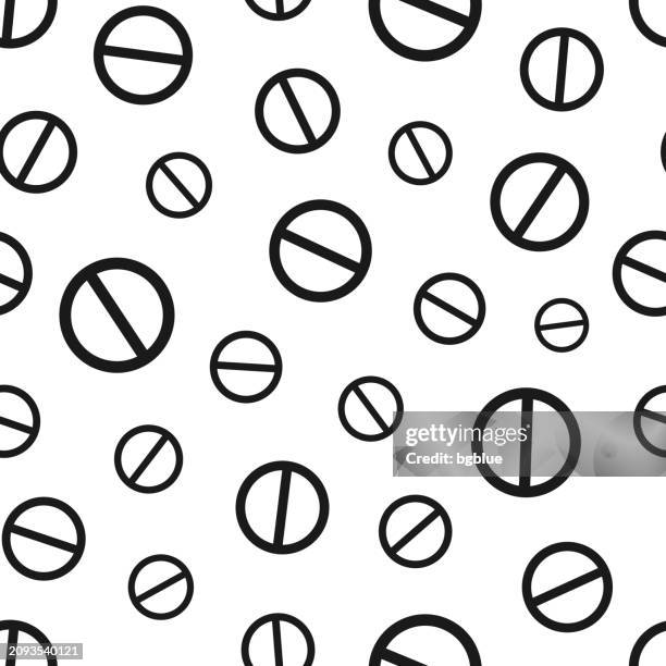 prohibition. seamless pattern. icons on white background - thumbs down white background stock illustrations