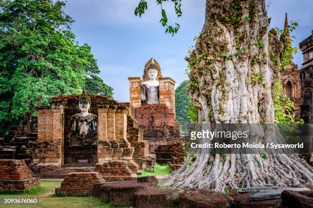 wat mahathat temple, sukhothai historical park - wat phra mahathat stock pictures, royalty-free photos & images