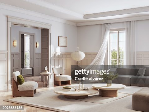 Computer-Generated Homely Living Room with Modern Decor Computer-Generated Homely Living Room with Modern Decor